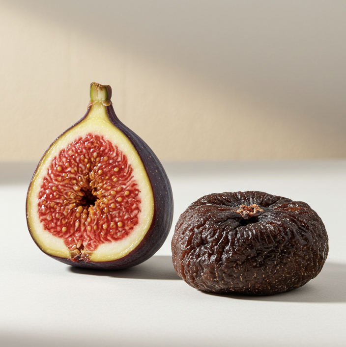 생 무화과와 반 건조 무화과가 있는 풍경