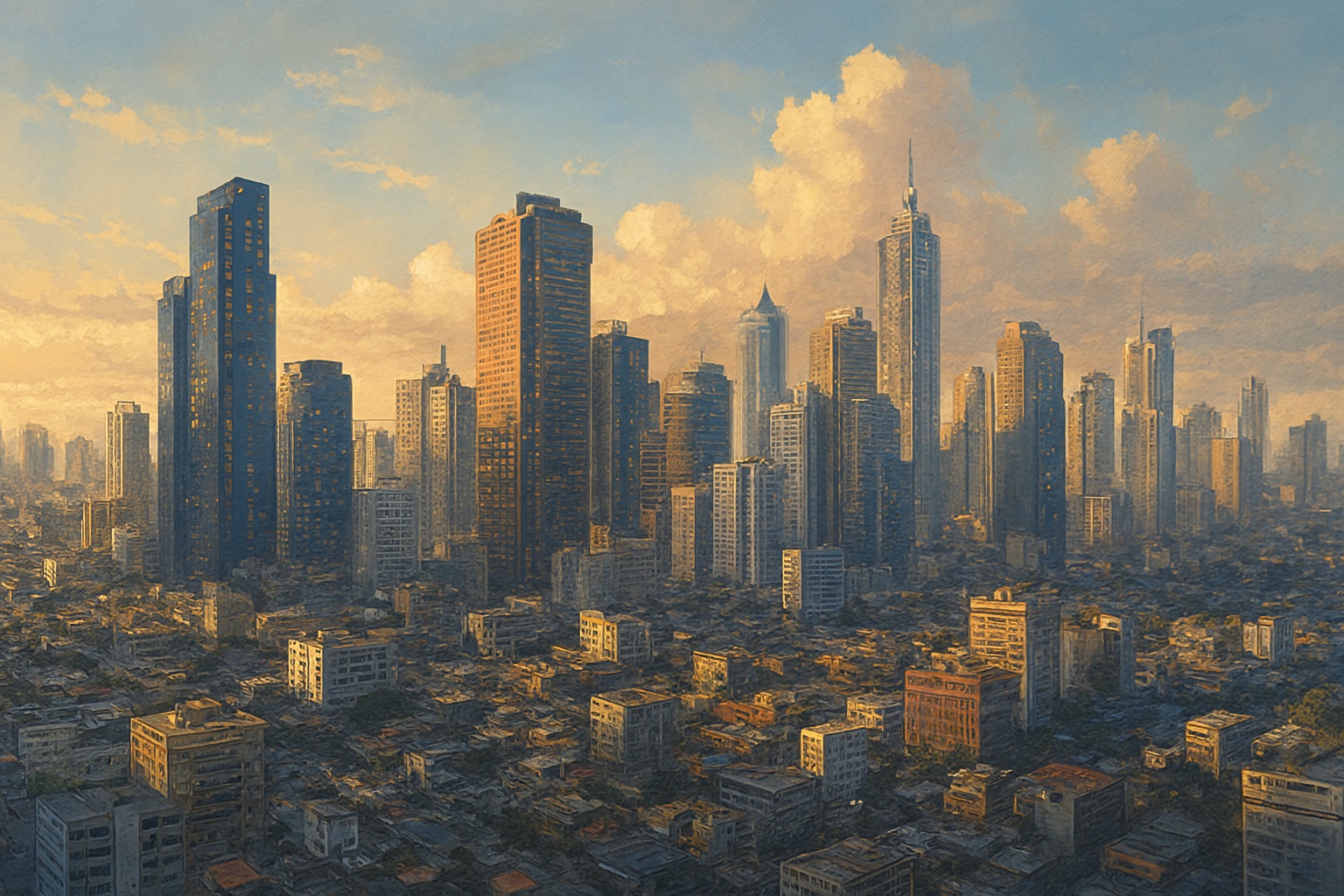 메트로 마닐라의 마카티와 BGC 고층 빌딩들