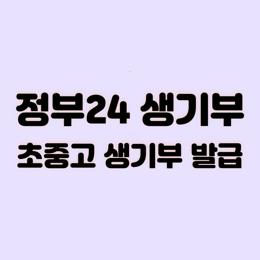 정부24 생기부 발급