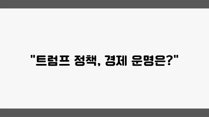 12월 6일 마감, 트럼프 정책의 영향은?