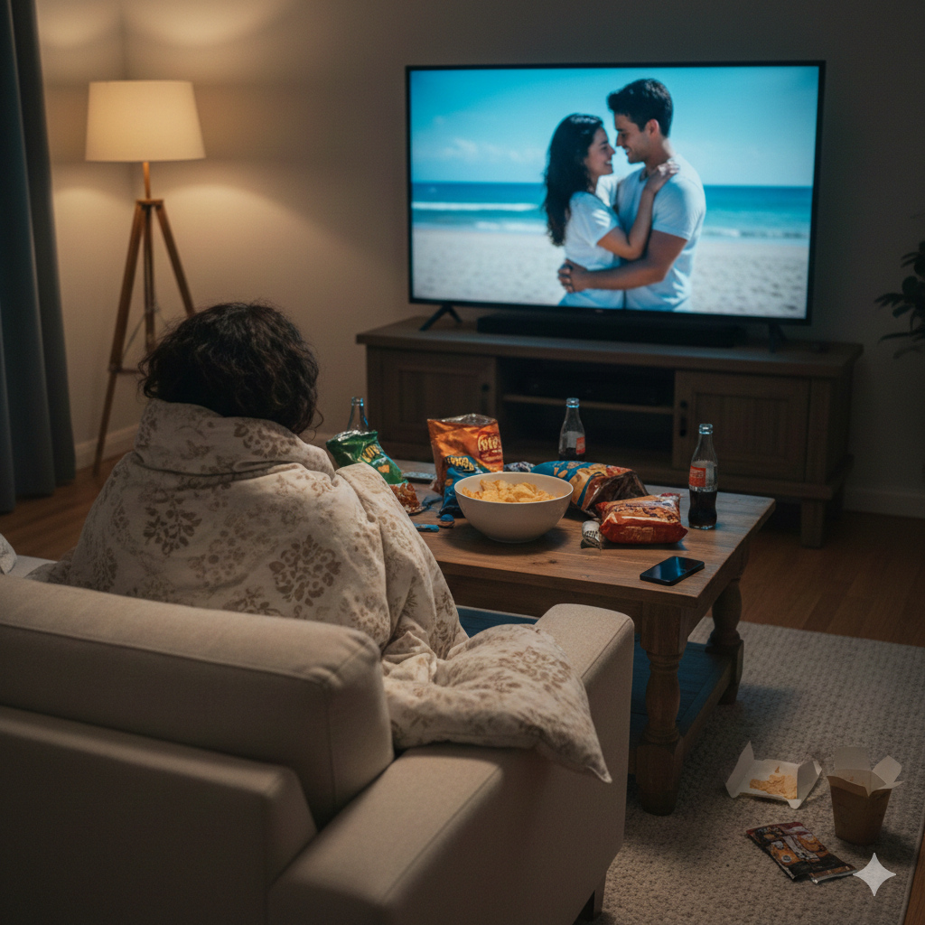 방콕하며 드라마 보는 모습