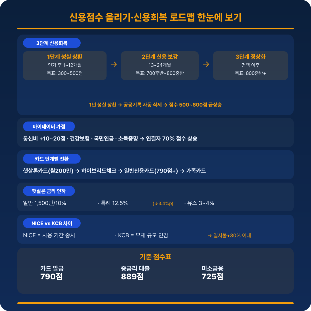 신용점수 올리기·신용회복 로드맵 요약