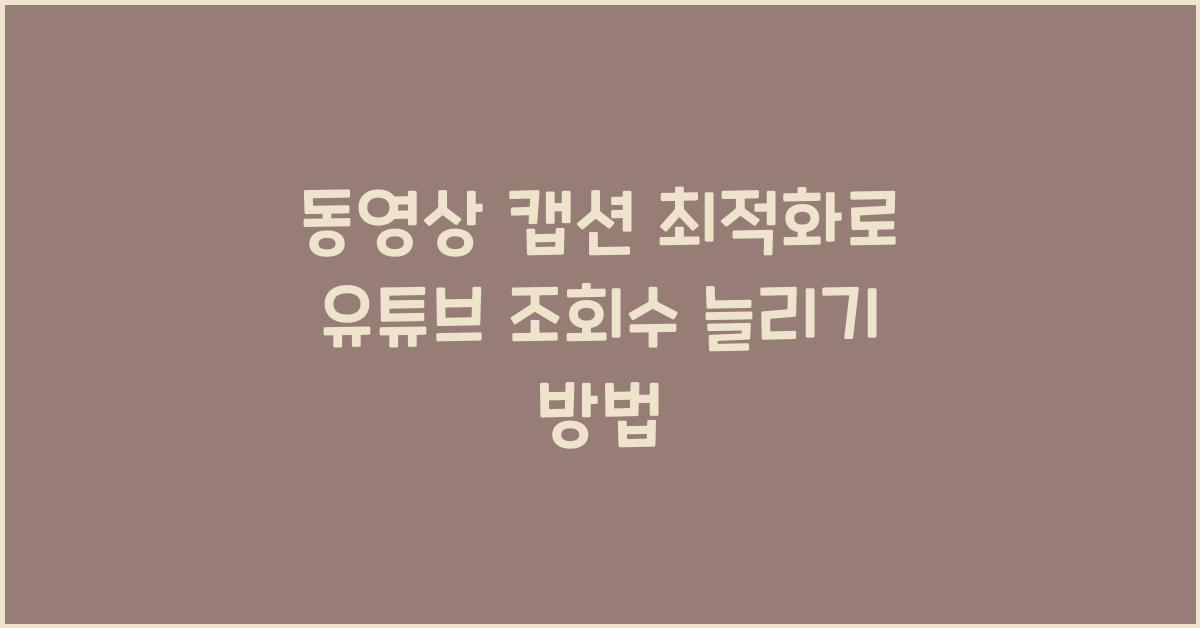 동영상 캡션 최적화