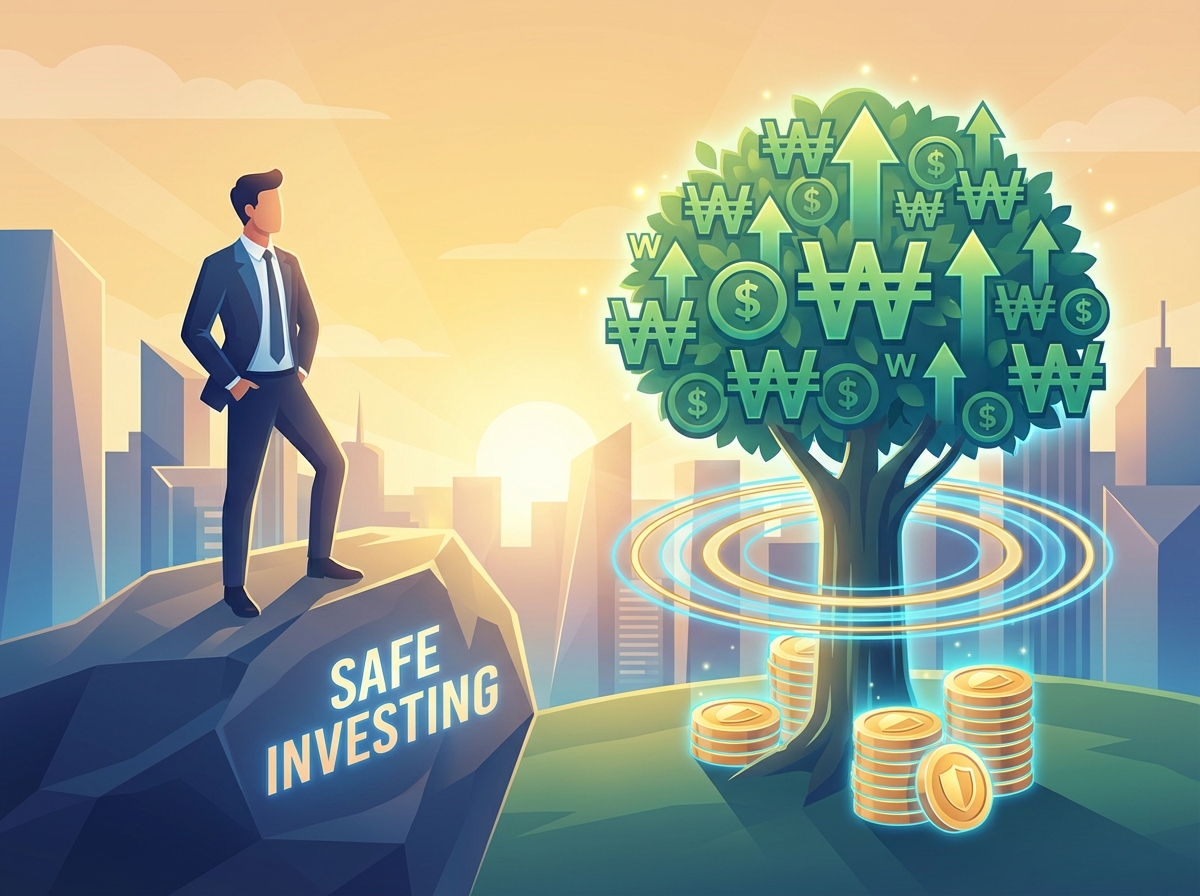안전한 투자와 포트폴리오 재점검을 통해 자산을 지키고 성장시키는 안정적인 분위기의 마무리 이미지