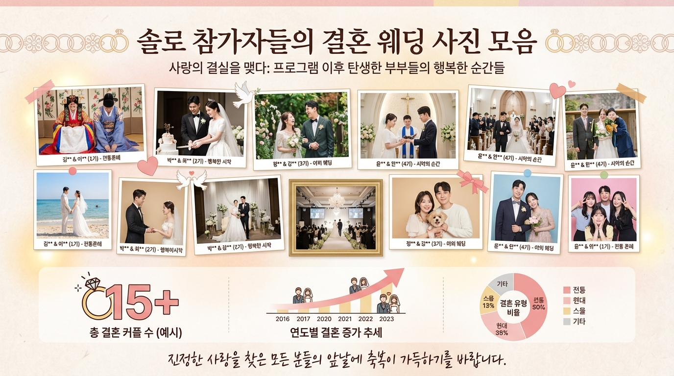 나는 솔로 역대 결혼 커플들의 웨딩 사진 모음 인포그래픽