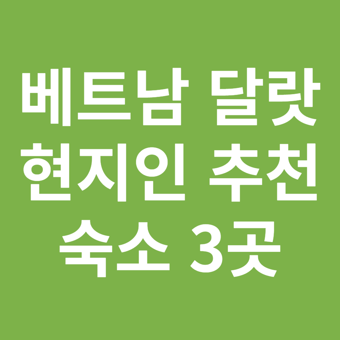 베트남 달랏 현지인 추천 숙소 3곳
