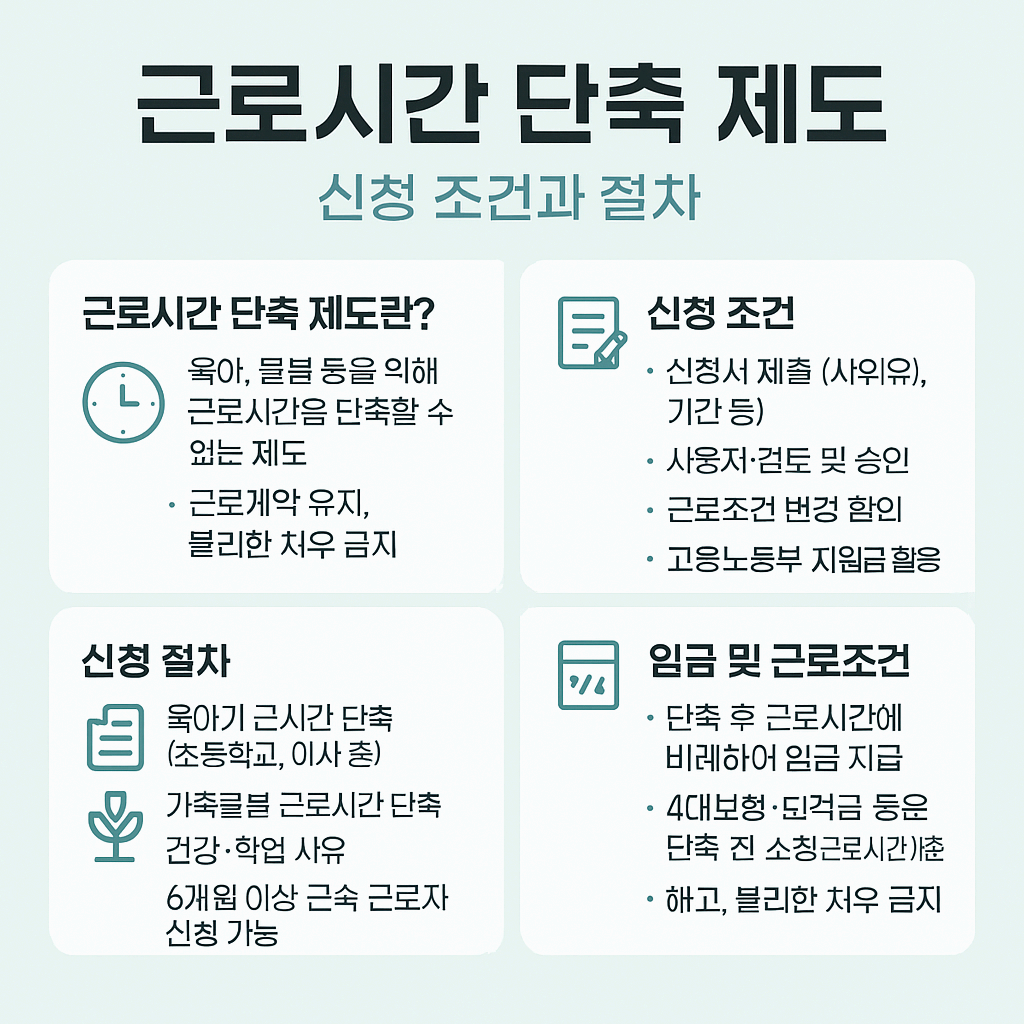 근로시간 단축 제도, 신청 조건과 절차