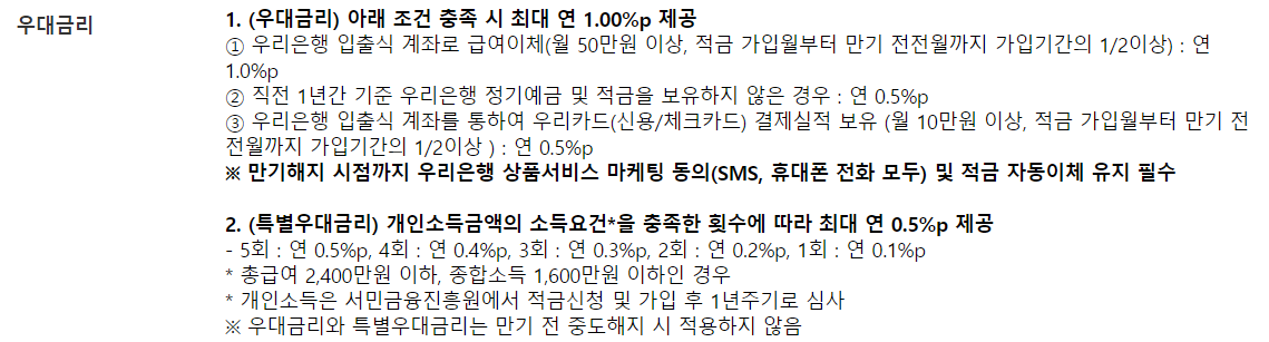 우리은행 청년도약계좌 우대조건