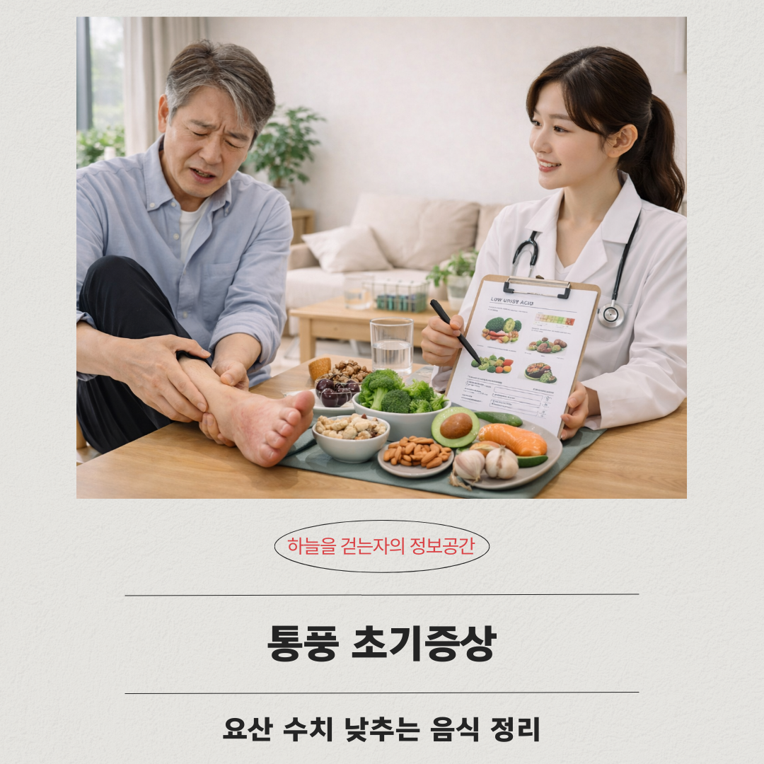 통풍 초기증상, 요산 수치 낮추는 음식 정리