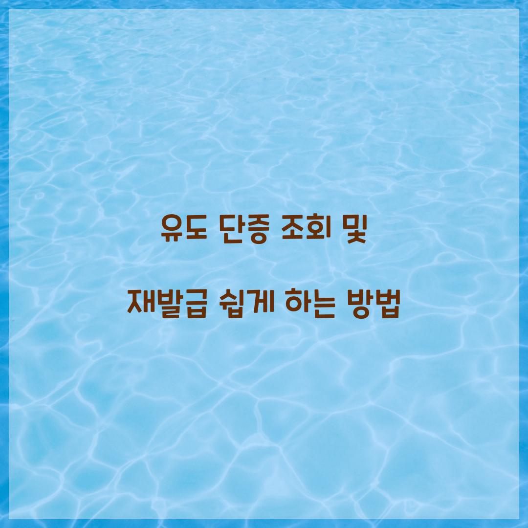 유도 단증 조회 및 재발급