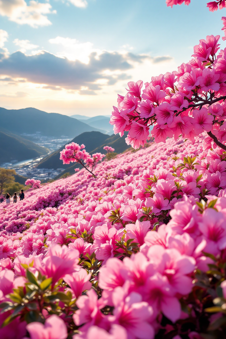 철쭉 꽃밭 이미지