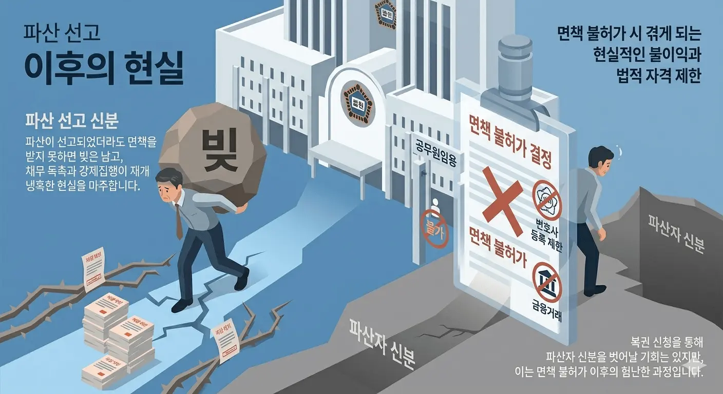면책 불허시 파산자 신세 이미지