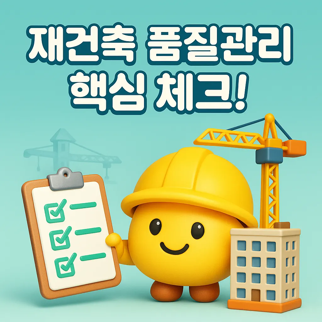 🧪 우리 아파트, 제대로 짓나? 재건축 품질감리 핵심 체크!