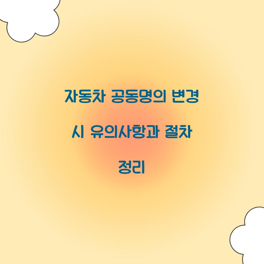 자동차 공동명의