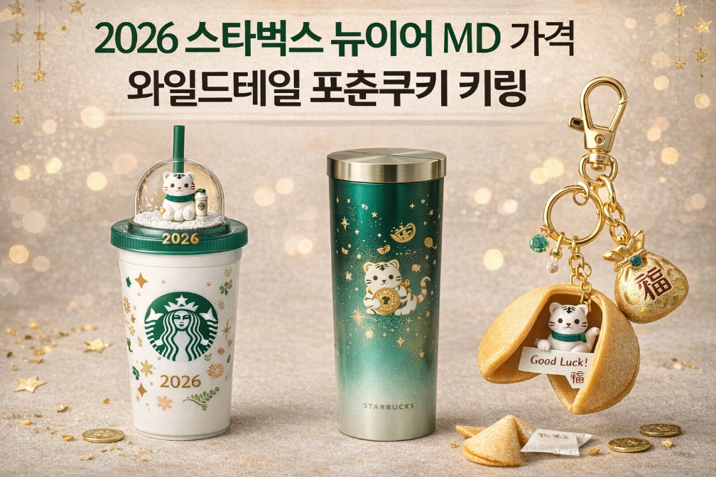 2026 스타벅스 뉴이어 MD 와일드테일 프츈쿠키 키링 가격 총정리