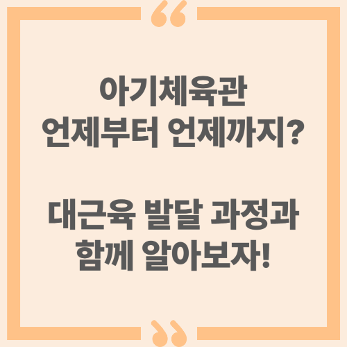 아기체육관 언제부터 언제까지? 대근육 발달 과정과 함께 알아보자