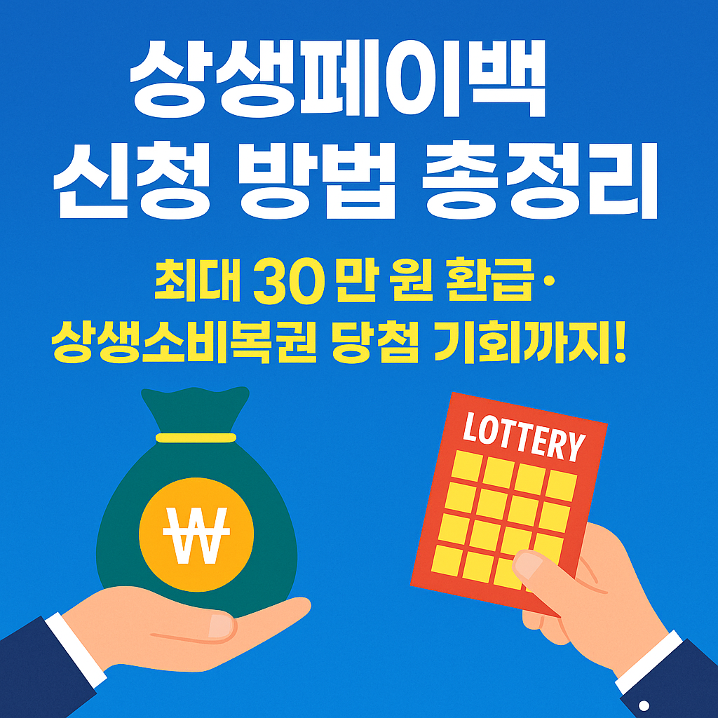 상생페이백 신청 방법 총정리｜최대 30만 원 환급·상생소비복권 당첨 기회까지!