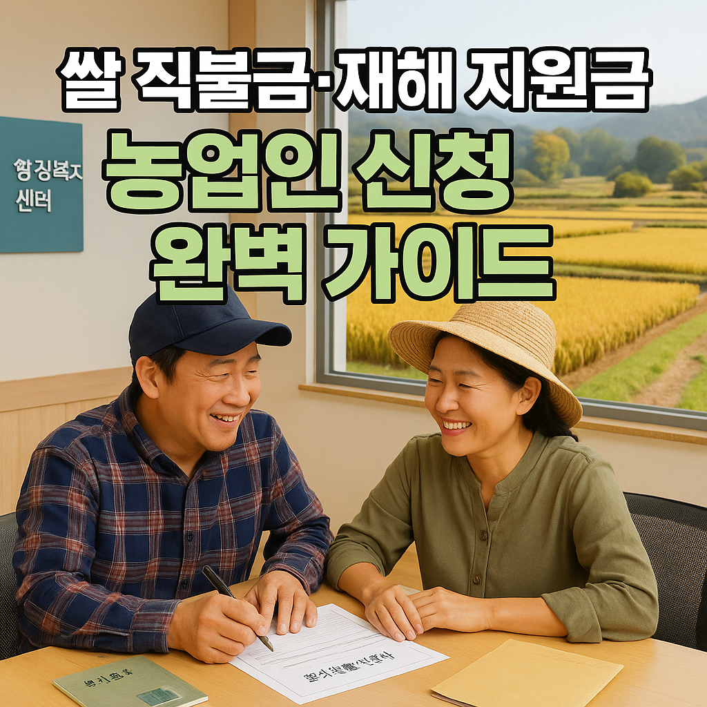 쌀 직불금&middot;재해 지원금 신청중인 농부