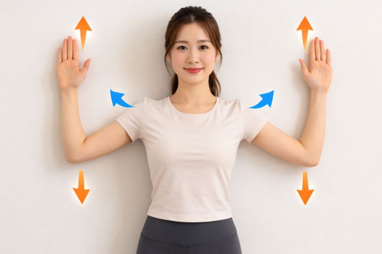 거북목 예방을 위한 벽 W 스트레칭 자세 교정 운동