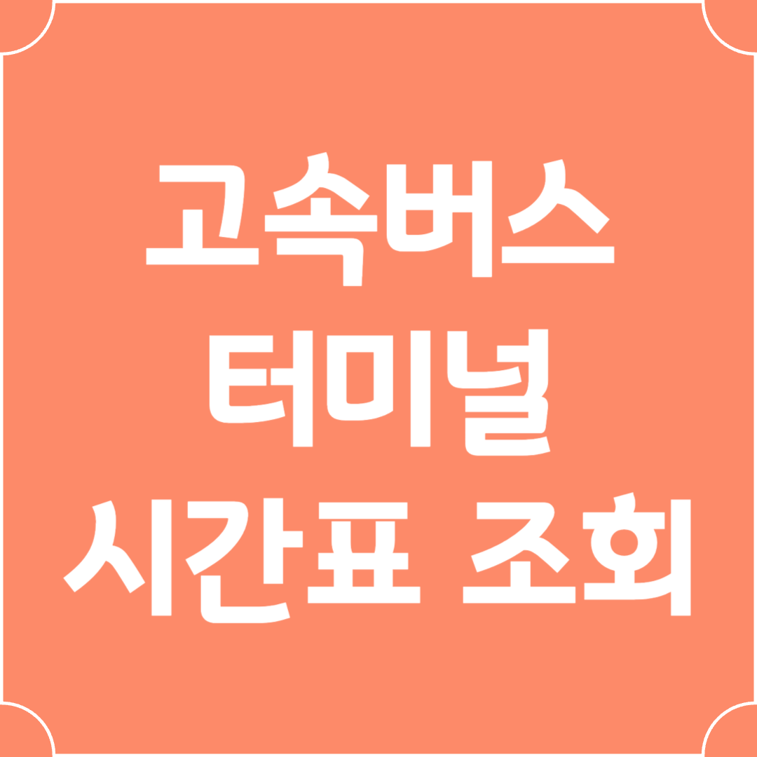 고속버스터미널 시간표 조회 및 예매하기