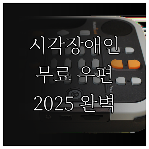 2025 시각 장애인 우편물 무료 발..