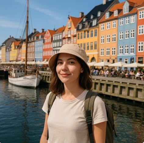 여성 혼자 여행 사진