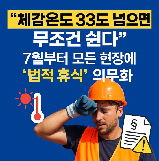 폭염 시 2시간마다 20분 휴식 의무화