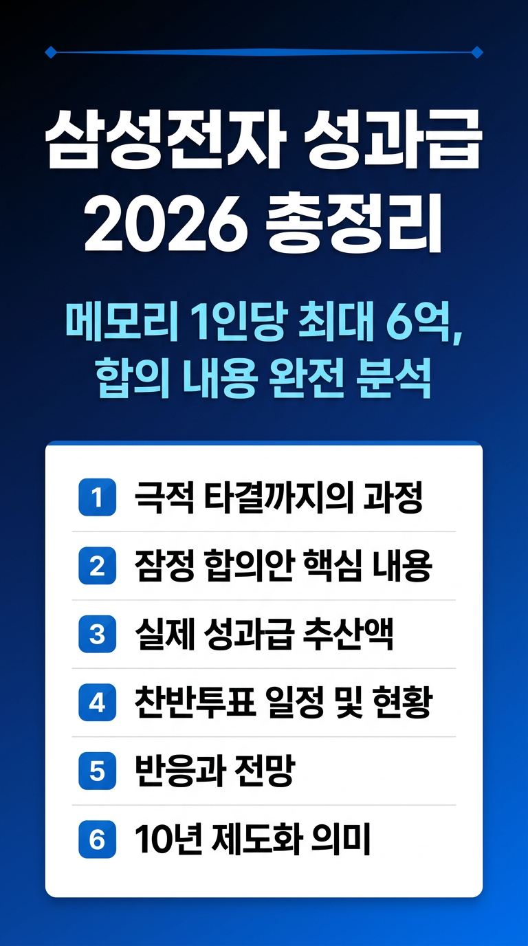 삼성전자 성과급 액수, 실수령액, 지급일, 합의 잠정안 내용, 찬반투표 일정 및 결과 발표 날짜&middot;시간, 반응 및 전망