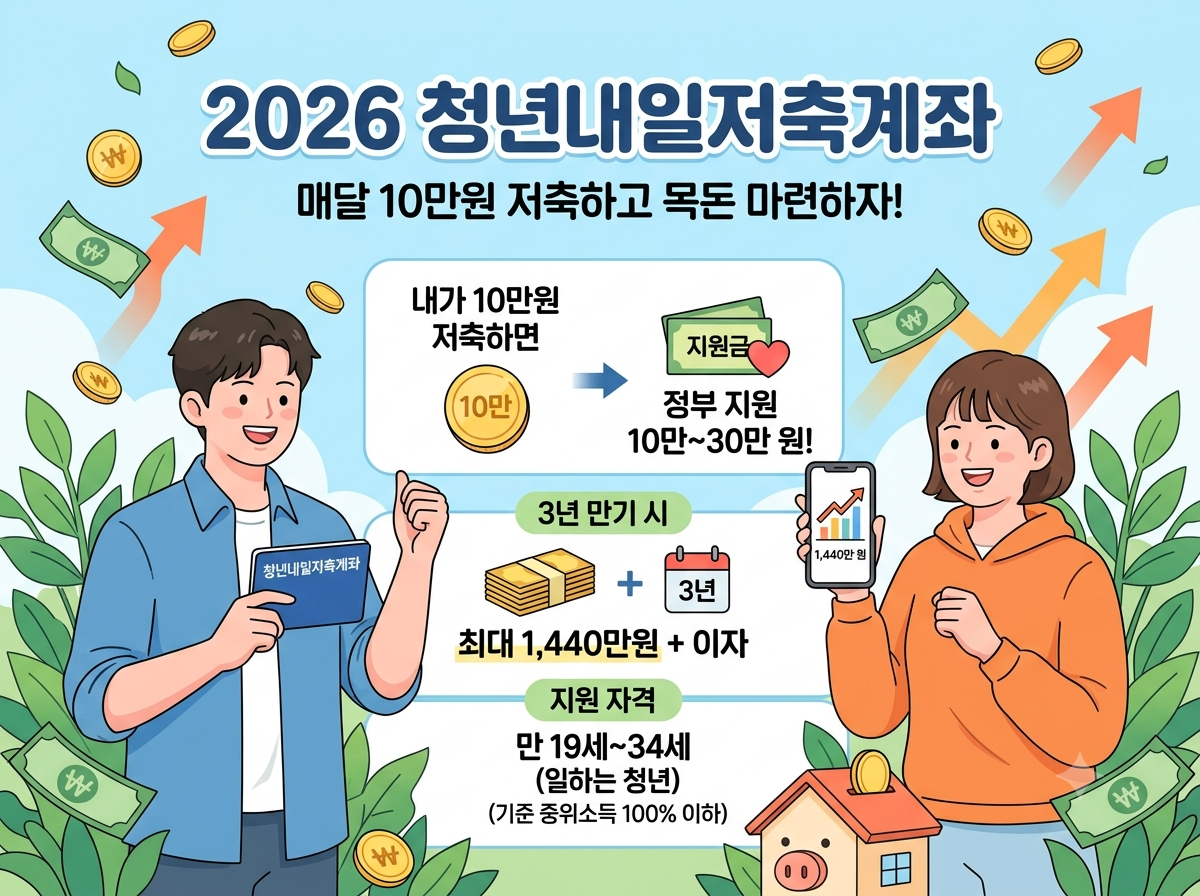[2026 최신판] 청년내일저축계좌 총정리: 1,440만 원 목돈 마련, 2026년 바뀐 자격 조건부터 신청 방법까지 완벽 가이드