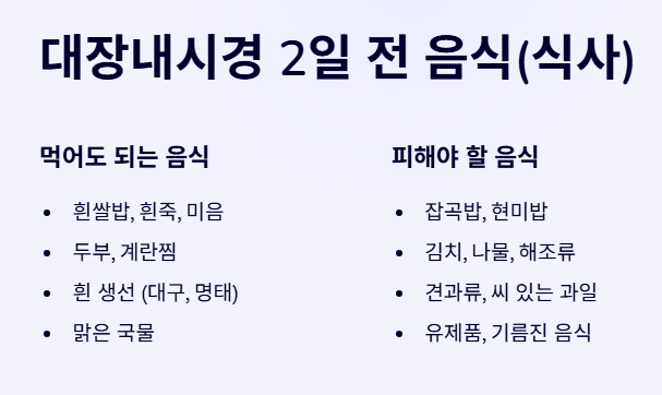 대장내시경 2일 전 음식