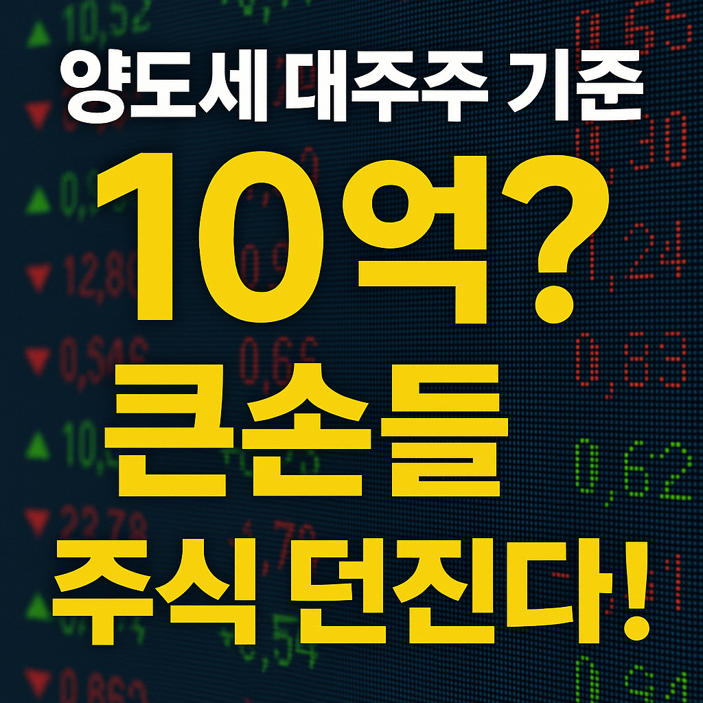 양도세 대주주 기준 10억?