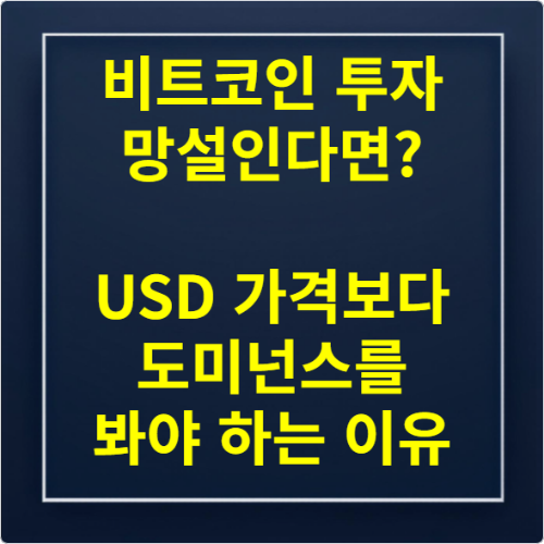 비트코인 투자 망설인다면 USD 가격보다 도미넌스를 봐야 하는 이유