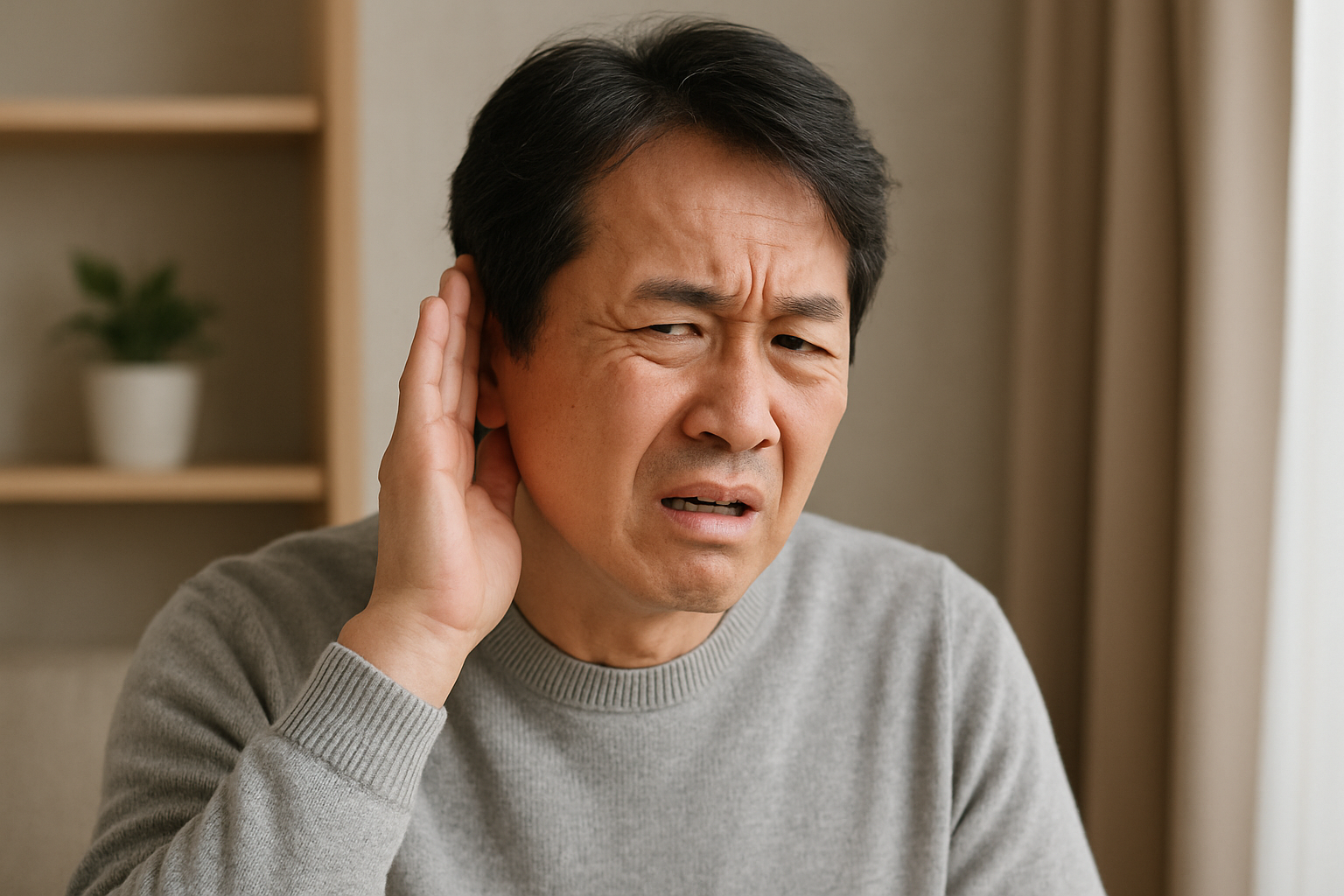 난청을 겪는 중년