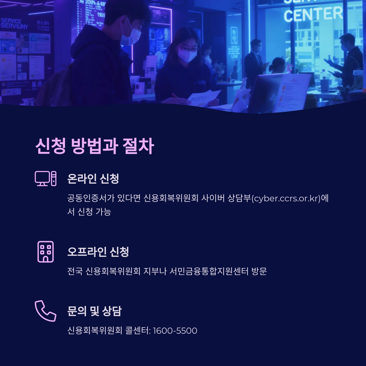 개인 소상공인 채무조정 신용회복지원 신청방법 절차안내
