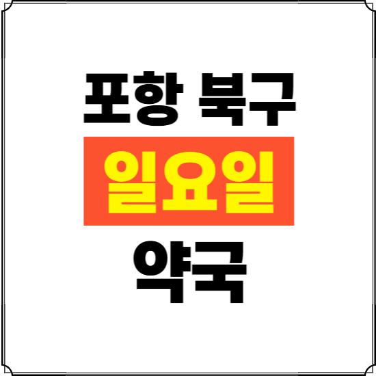 포항시 북구 일요일 약국 ❘ 24시 휴일 주말 문여는 비상 당직 약국