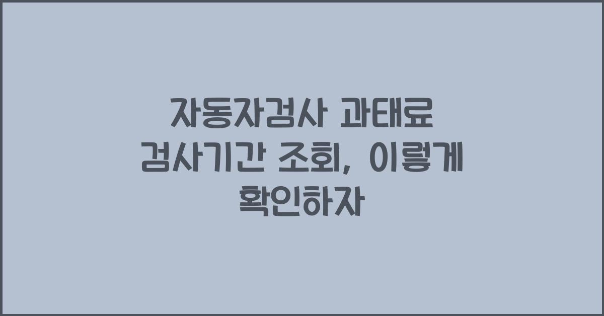 자동자검사 과태료 검사기간 조회