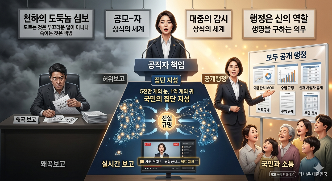 공직자의 책임 (허위보고, 집단지성, 공개행정)