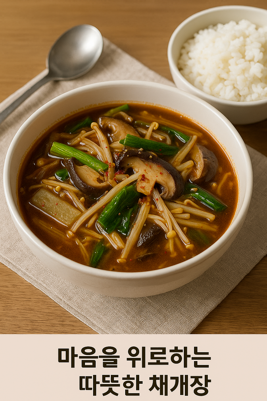 비건레시피 , 채소 육개장 버섯 대파 숙주