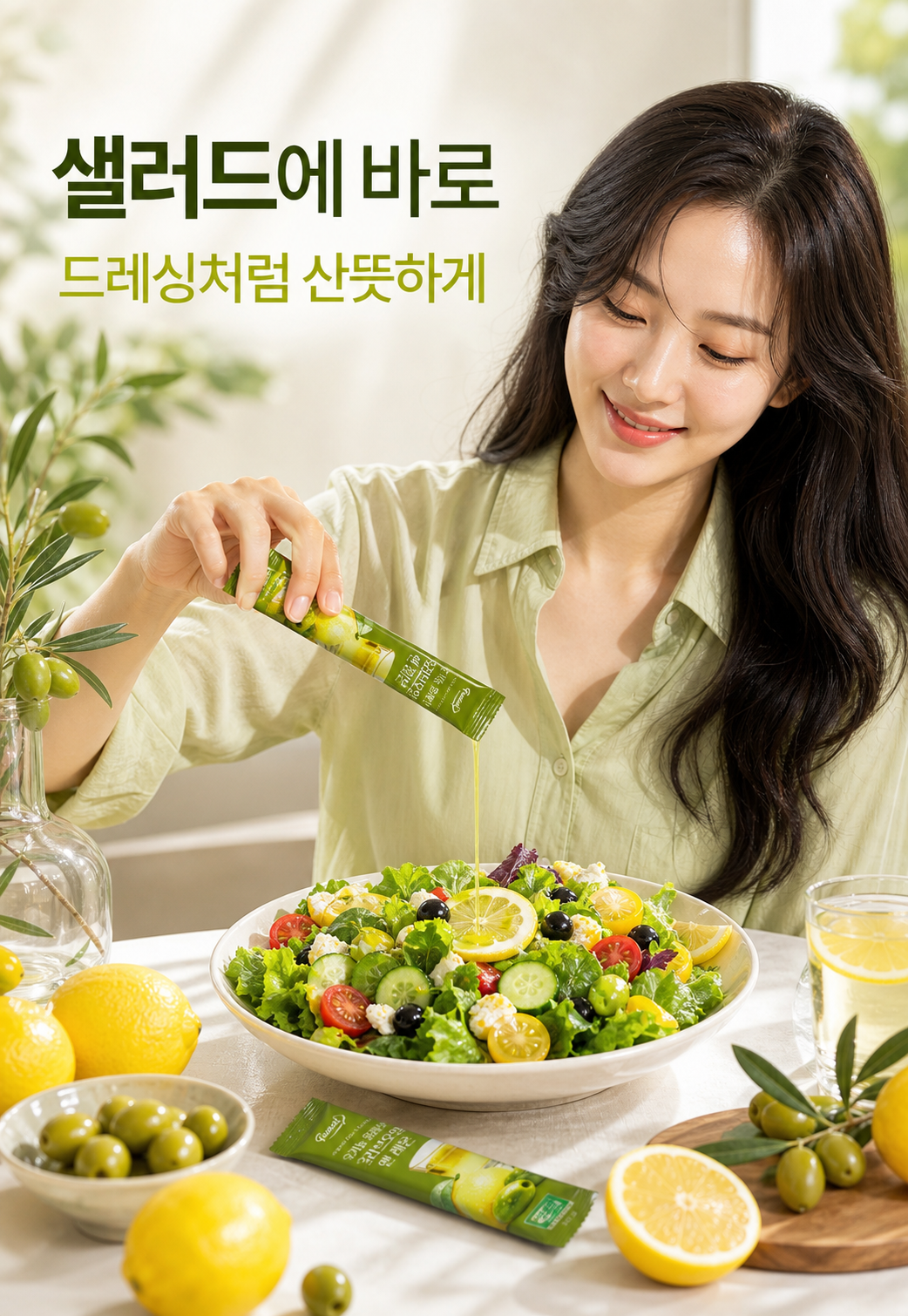샐러드에 바로 드레싱처럼 산뜻하게 광고 이미지