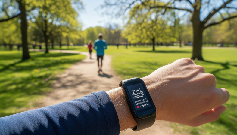 30분 걷기 운동과 운동 시간을 보여주는 이미지