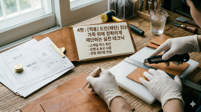 4편: [적용] 도안(패턴) 읽는 법과 가죽 위에 정확하게 재단하는 실전 테크닉
