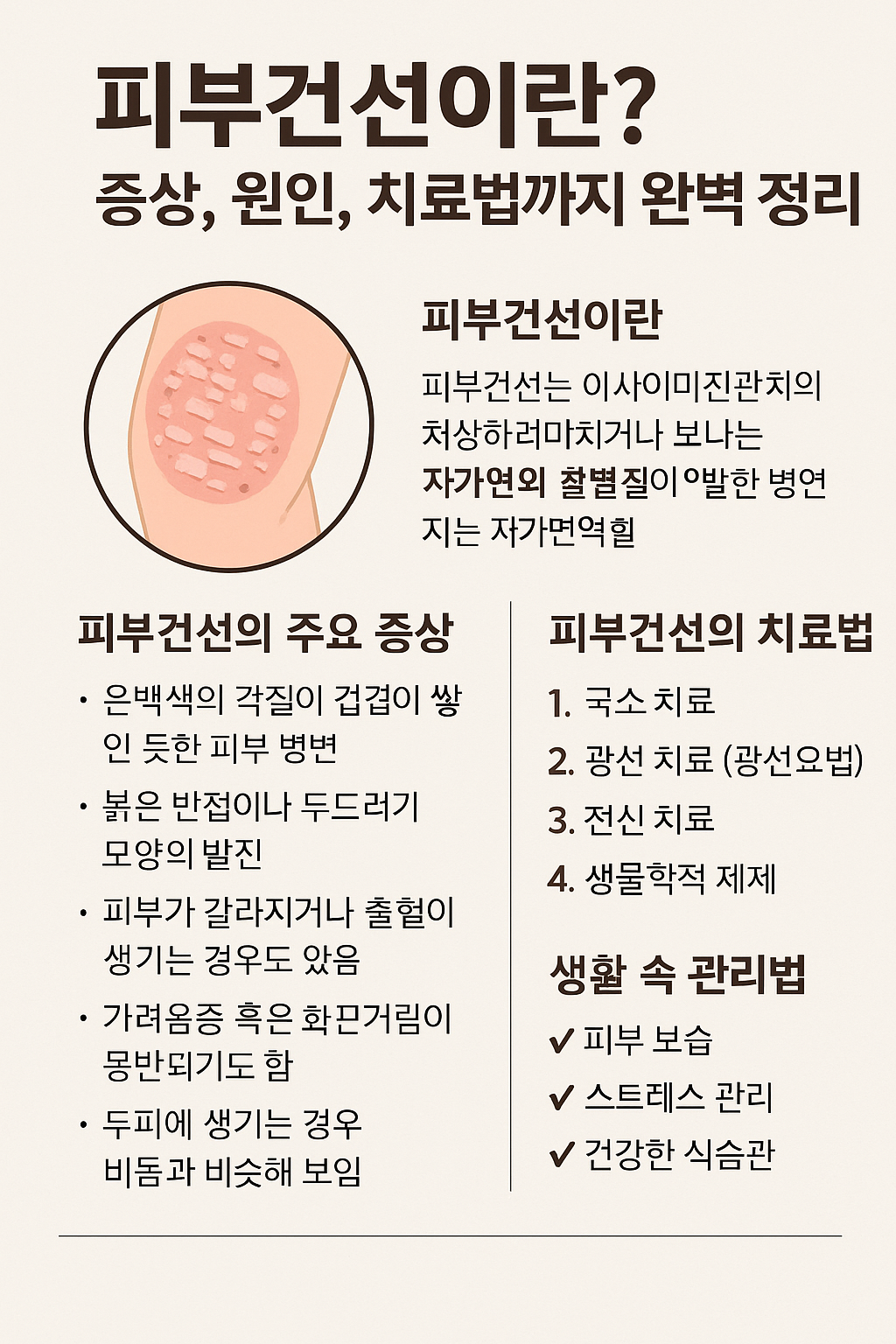 피부건선 증상, 원인, 치료법