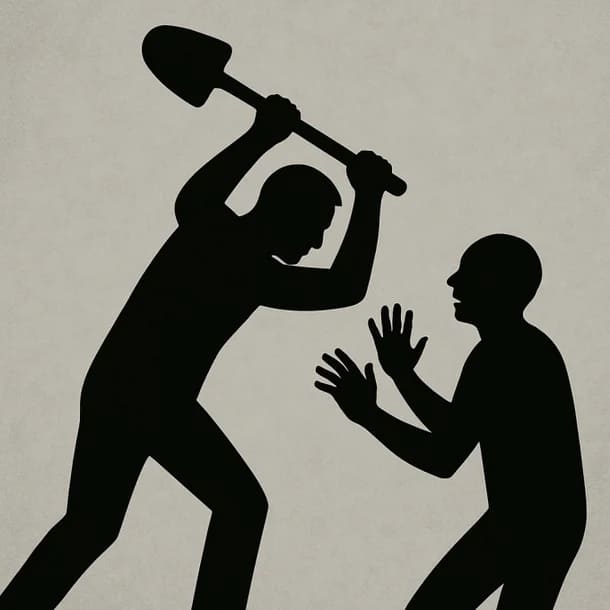 A middle school coach assaulted a student with a shovel.