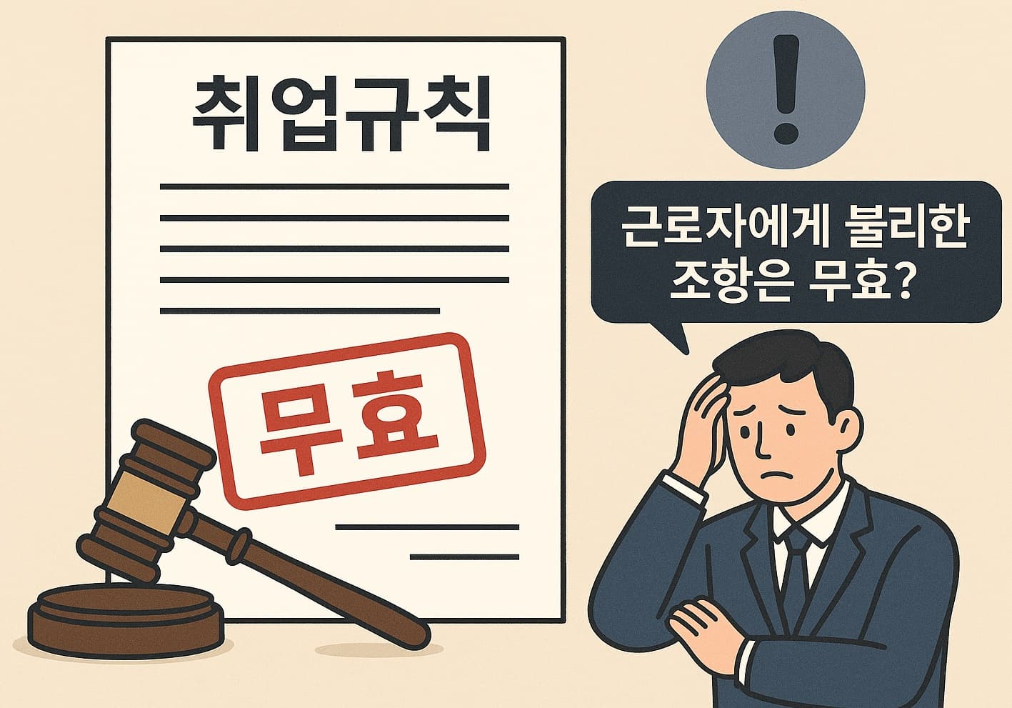 📋 취업규칙, 근로자에게 불리한 조항은 무효? 직장 내 규정의 효력과 해석