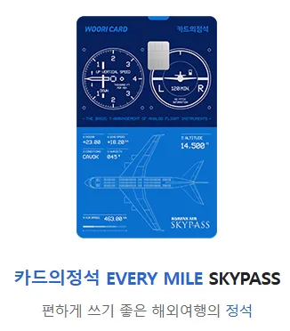 우리카드 에브리마일 스카이패스 (계기판 디자인)