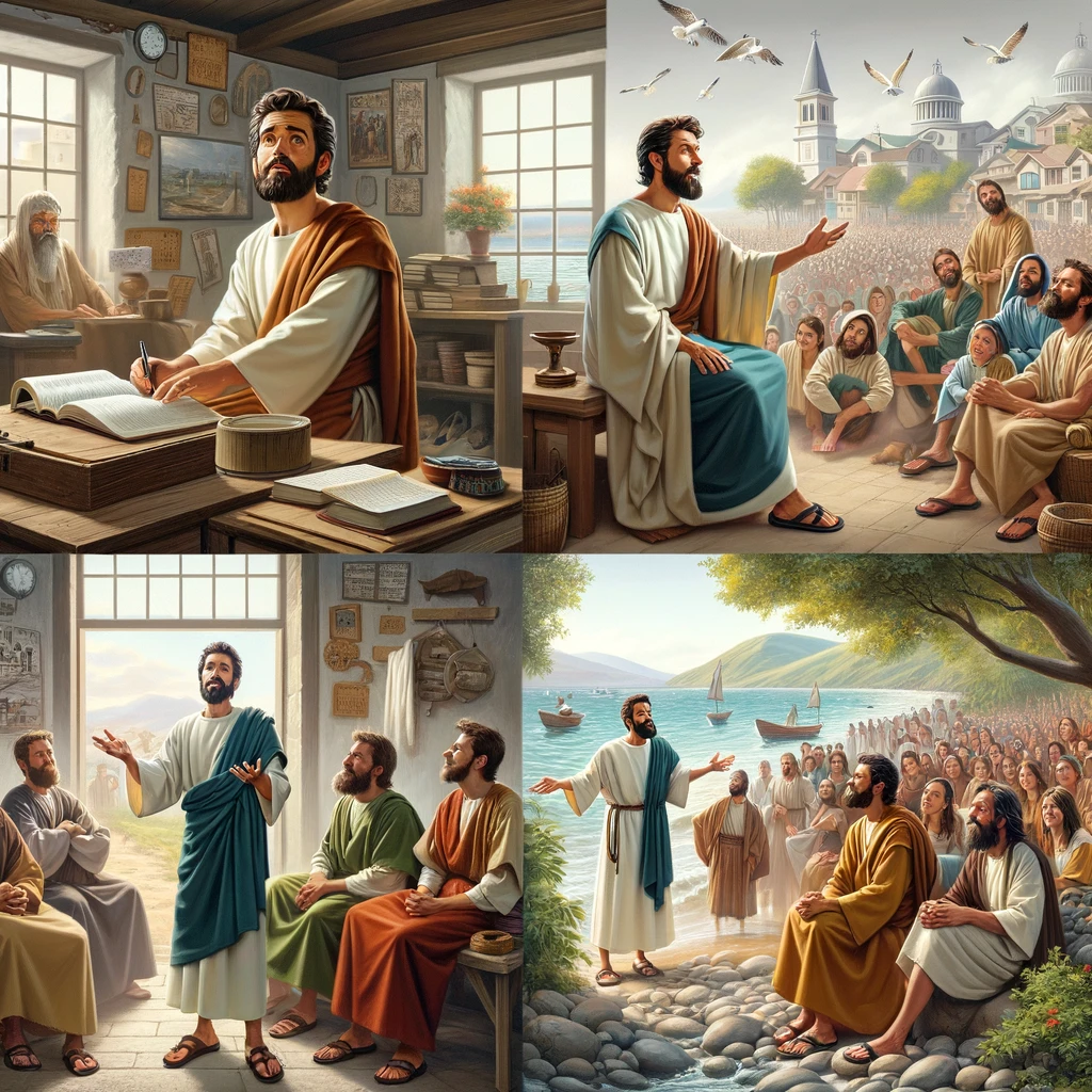 Here is the image depicting Priscilla and Aquila explaining the ways of God to Apollos&amp;#44; based on Acts 18:26.