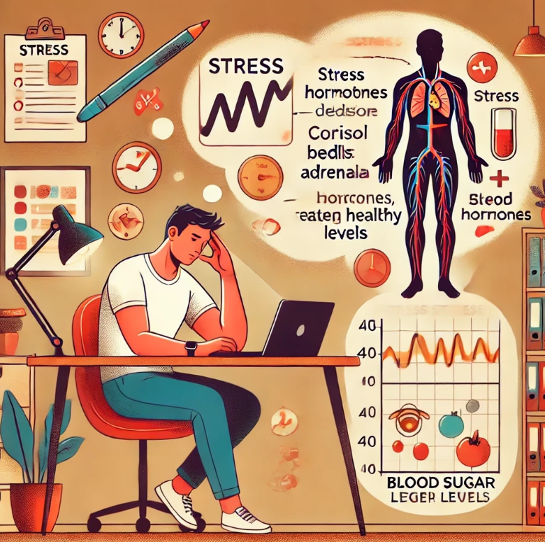 스트레스와 혈당 관련 이미지