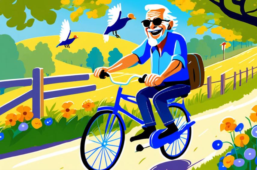 야외 운동을 즐기고 있는 중장년