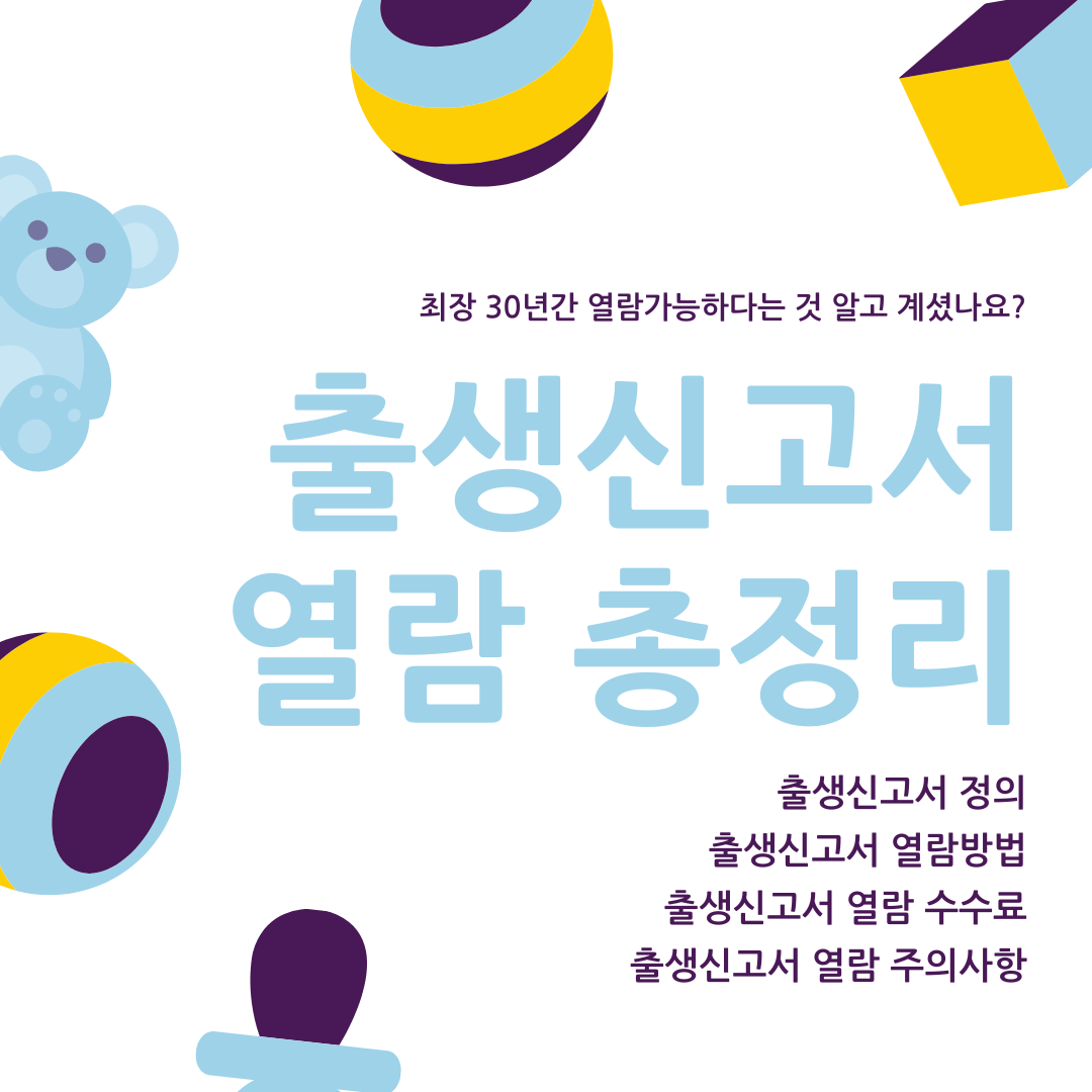 출생신고서 열람 총정리