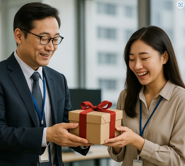 직장 상사에게 선물 받는 꿈 – 기대와 부담